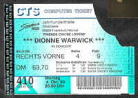 Dionne Warwick, Jahrhunderthallen. Frankfurt/Hochst October 4, 1993